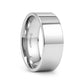 HARDY Polished Finish Flat Style Men’s Titanium Wedding Ring - 6mm & 8mm