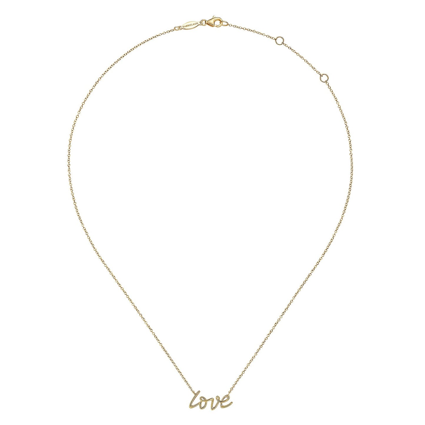 Gabriel & Co. 14K Yellow Gold Love Necklace