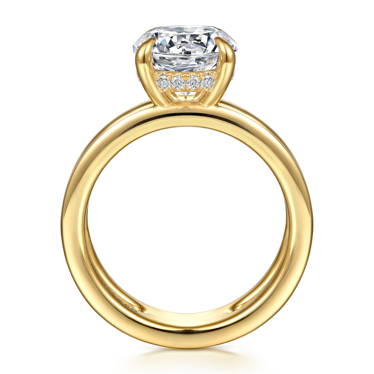 Gabriel & Co. Oksana - 14K Yellow Gold Round Diamond Engagement Ring 9MM SEMI 1/10CTW