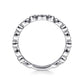 Gabriel & Co. 14K White Gold Marquise and Round Station Diamond Ring 1/4CTW