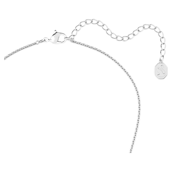 Angelic necklace Square cut, Blue, Rhodium plated