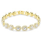 Angelic Tennis bracelet Round cut, Pavé, Medium, White, Gold-tone plated