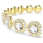 Angelic Tennis bracelet Round cut, Pavé, Medium, White, Gold-tone plated
