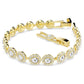 Angelic Tennis bracelet Round cut, Pavé, Medium, White, Gold-tone plated
