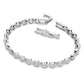Angelic Tennis bracelet Round cut, Small, White, Rhodium plated