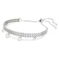 Ariana Grande x Swarovski bracelet Crystal pearl, Round cut, White, Rhodium plated