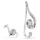 Ariana Grande x Swarovski clip earrings Asymmetrical design, Crystal pearl, Baguette cut, White, Rhodium plated