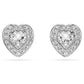 Ariana Grande x Swarovski stud earrings Mixed cuts, Heart, White, Rhodium plated