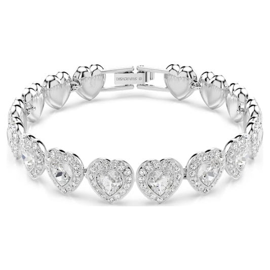 Ariana Grande x Swarovski Tennis bracelet Mixed cuts, Heart, White, Rhodium plated