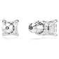 Attract stud earrings Square cut, White, Rhodium plated