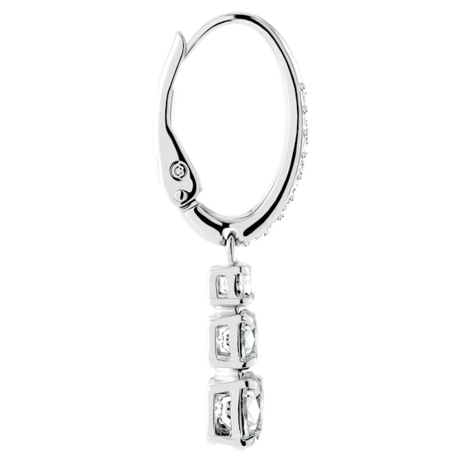 Attract Trilogy hoop earrings Round cut, White, Rhodium plated