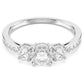 Attract Trilogy ring Round cut, White, Silver-tone finish
