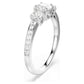 Attract Trilogy ring Round cut, White, Silver-tone finish