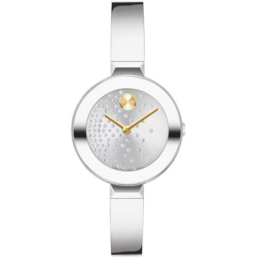 Movado Bold SS Bangle Brac Crystal Dial Quartz 3601160