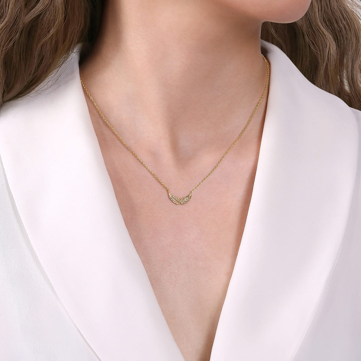 Gabriel & Co. 14K Yellow Gold Angel Wings Necklace
