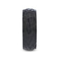 RENEGADE Domed Hammer Finish Black Tungsten Carbide Wedding Band with Brushed Finish - 6mm or 8mm