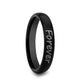 Handwritten Engraved Domed Black Tungsten Ring with Brushed Finish - 4mm - 12mm - 8mm