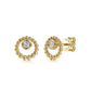 Gabriel & Co. 14K Yellow Gold Bujukan and White Sapphire Stud Earrings .16CTW