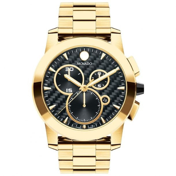 Movado Vizio 44.5Mm Chrono Gold 0607563