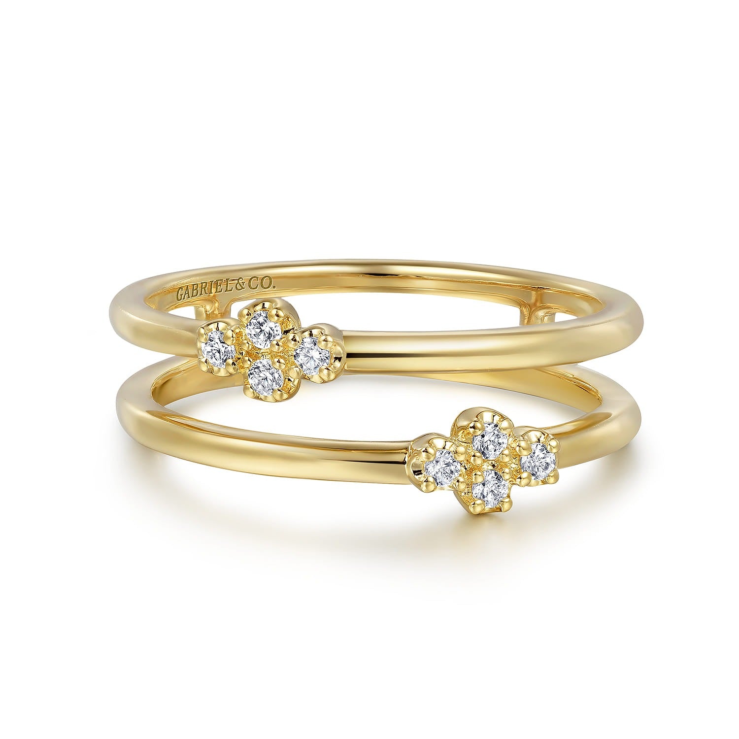 Gabriel & Co. 14K Yellow Gold Diamond Easy Stackable Ring SZ 6.5 .08CTW