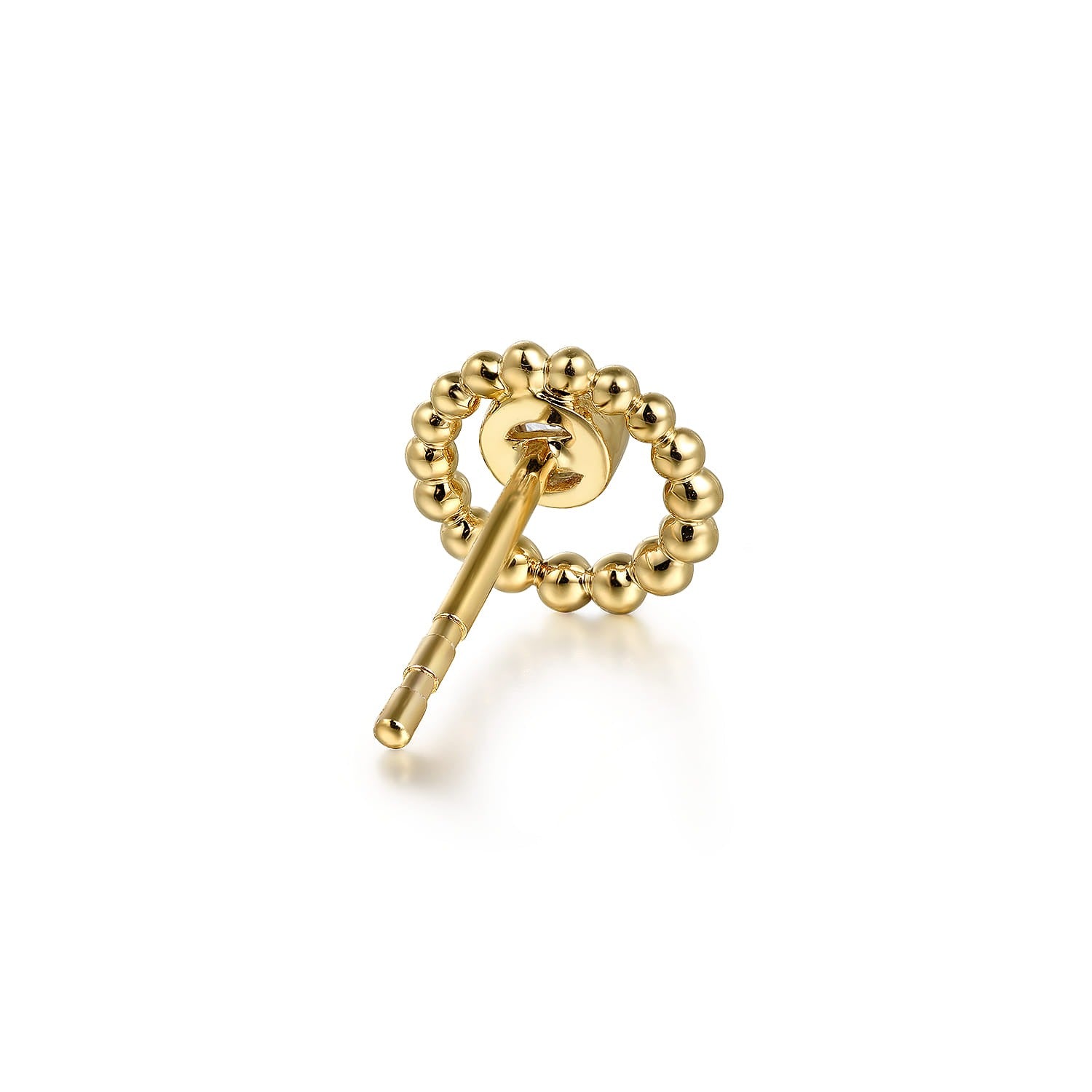 Gabriel & Co. 14K Yellow Gold Bujukan and White Sapphire Stud Earrings .16CTW