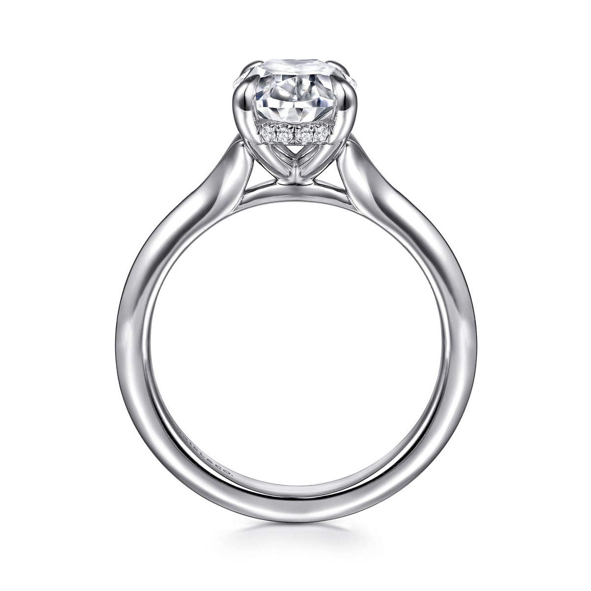 Gabriel & Co. Alden - 14K White Gold Split Shank Oval Diamond Engagement Ring .07CTW 10.5X7