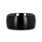ATTOR Domed Brush Finished Black Ceramic Wedding Band - 12mm