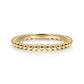 Gabriel & Co. 14K Yellow Gold Bujukan Beaded Stackable Ring sz6.5