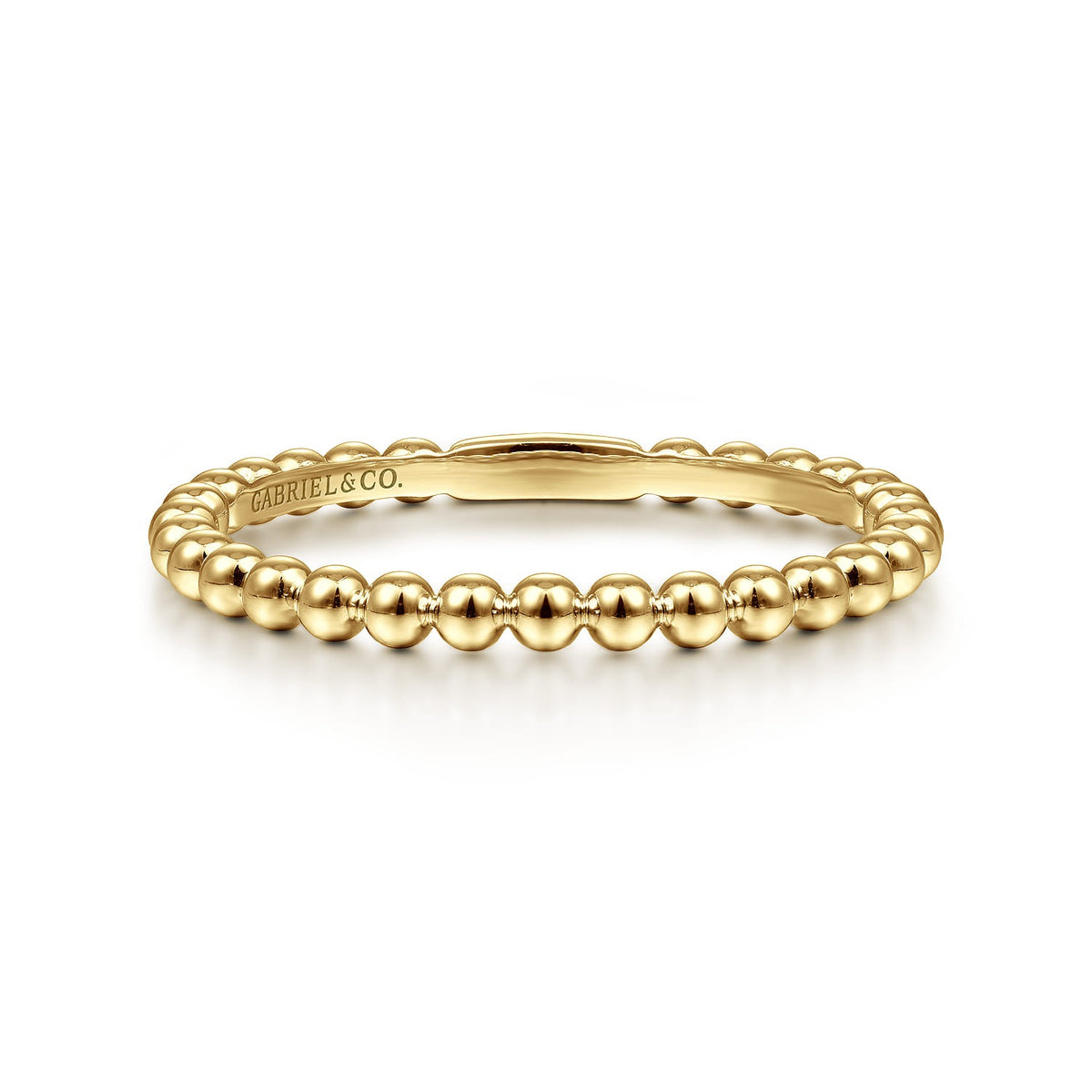 Gabriel & Co. 14K Yellow Gold Bujukan Beaded Stackable Ring sz6.5