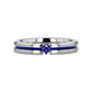 NYMERIA Tension Set Blue Sapphire Titanium Band with Blue Stripe - 4mm