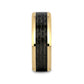 DECIMUS Black Carbon Fiber Inlay Gold-Plated Tungsten Carbide Wedding Band - 8mm