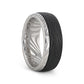 HUDSON Damascus Steel Ring with Wave Pattern Carbon Fiber - 8mm