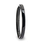 FRAENER Flat Polish Finished Black Ceramic Wedding Ring - 2mm - 12mm - 6mm
