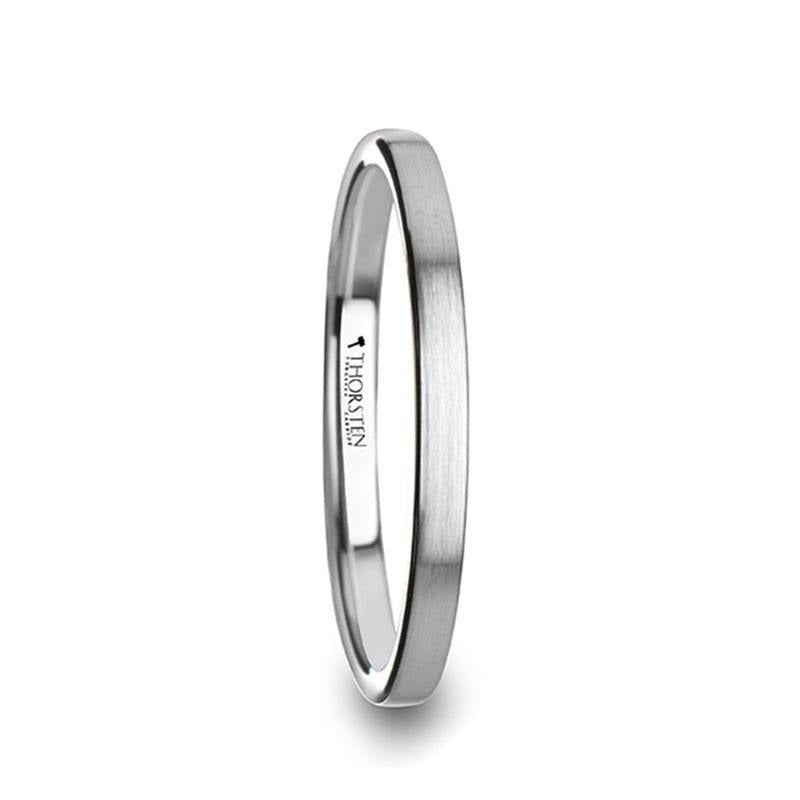 MERCURY Flat Brushed Finish Tungsten Wedding Ring - 2mm - 12mm - 8mm