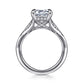 Gabriel & Co. Taye - 14K White Gold Split Shank Emerald Cut Diamond Engagement Ring 1/5CTW 9.5X7