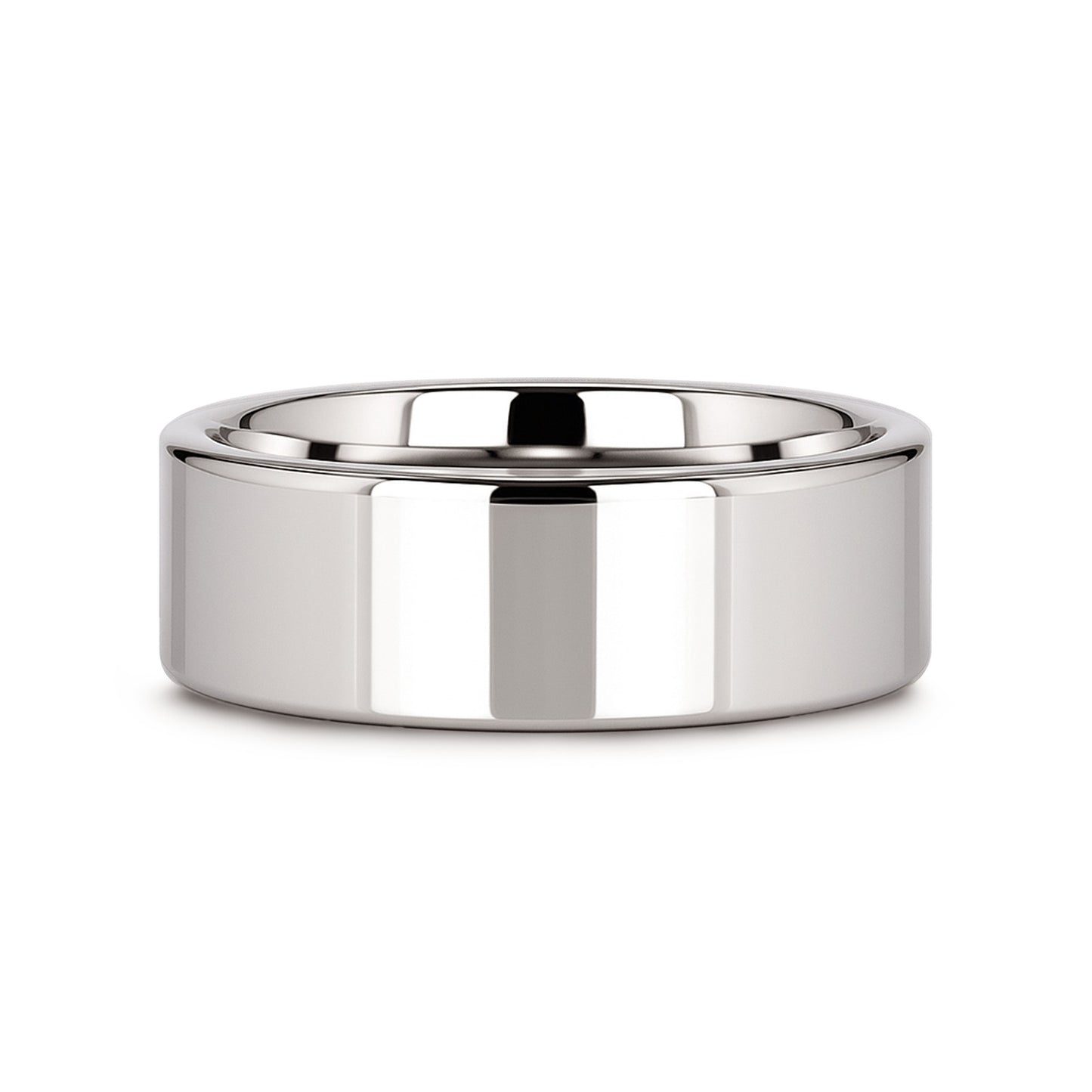STOCKTON Flat Style White Tungsten Ring - 2mm - 12mm - 8mm