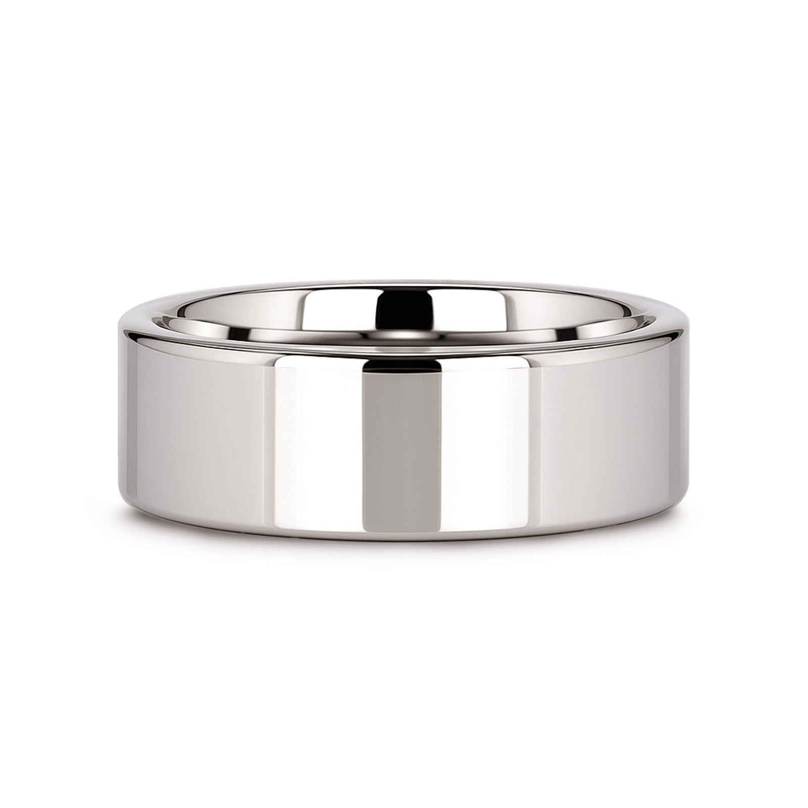 STOCKTON Flat Style White Tungsten Ring - 2mm - 12mm - 8mm