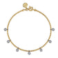 Gabriel & Co. 14K White and Yellow Gold Bujukan White Sapphire Droplet Bracelet