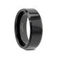 INFINITY Black Tungsten Ring with Beveled Edges - 4mm - 12mm - 8mm