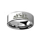 Animal Landscape Scene Five Deer Stag Hunting Engraved Flat Tungsten Ring - 4mm - 12mm - 6mm