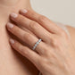 Gabriel & Co. 14K White Gold Graduating Diamond Classic Ladies Ring SZ 6.5 .51CTW - worn lifestyle photo