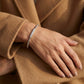 Gabriel & Co. 14K White Gold Bujukan Bead Bangle with Diamonds SZ 6 .14CTW - worn lifestyle photo
