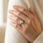 Round Bezel Set Solitaire Engagement Ring - worn lifestyle photo