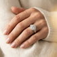 Vintage Round Halo Engagement Ring - worn lifestyle photo