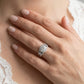 Vintage Inspired Halo Round Engagement Ring - worn lifestyle photo
