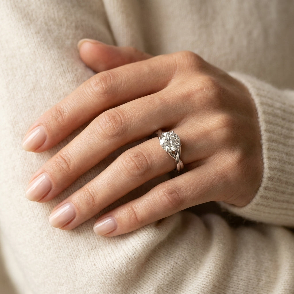ROUND SOLITAIRE - worn lifestyle photo