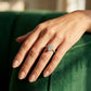 14K Two-Tone White Gold 0.80 CTW Natural Diamond Pear-Shaped Composite Halo Engagement Ring - worn lifestyle photo