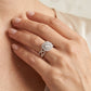 14K Rose Gold 1.50 CTW Round Diamond Double Halo Twist Wedding Set - worn lifestyle photo