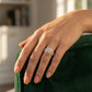 14K Two-Tone White & Rose Gold Double Halo Diamond Wedding Set - worn lifestyle photo