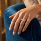 1/2 Ctw Past Present and Future Lovebright Round Cut Diamond Ring in 14K White Gold - worn lifestyle photo
